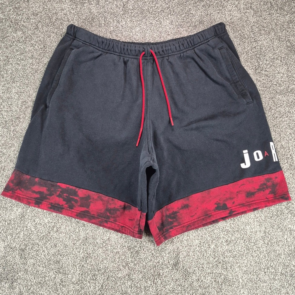 Air Jordan Shorts Mens XXL Black Red Fleece Sweatshorts Legacy AJ6